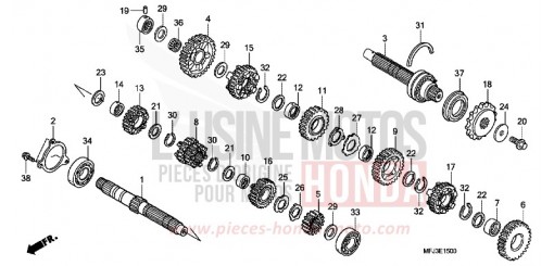 BOITE DE VITESSES CBR600RR8 de 2008